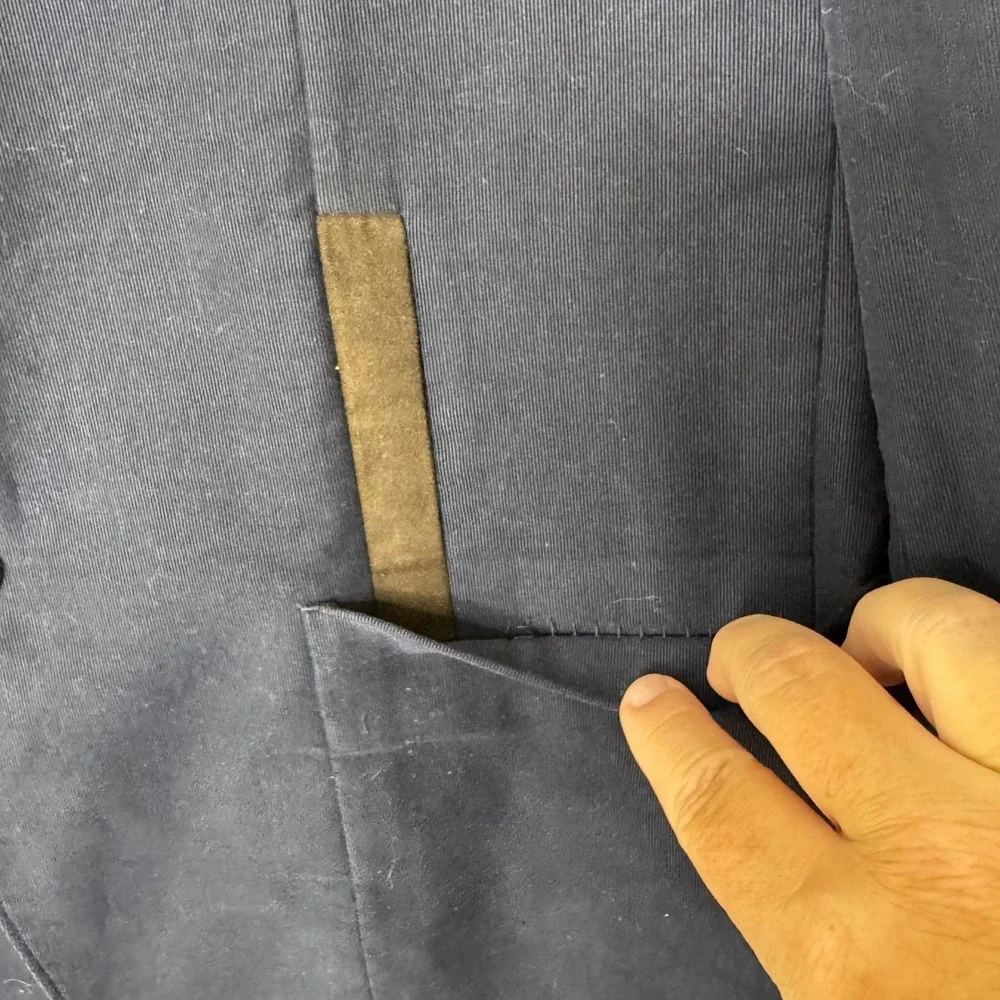 W.R.K. NY Blue 2‎ button blazer suede elbow patches Size 42